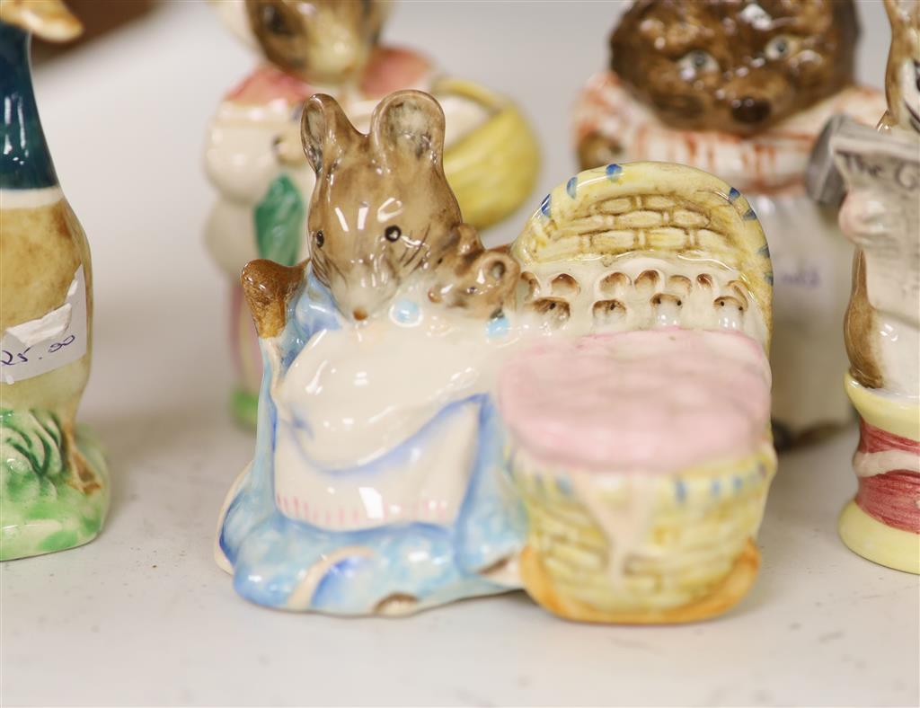 Seven Beswick Beatrix potter characters and five other ceramic models